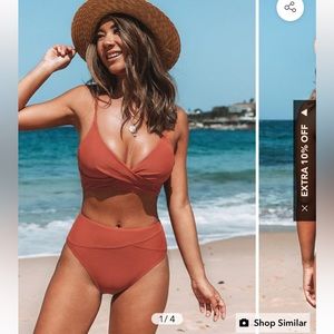 CUPSHE Twist High Waisted Bikini